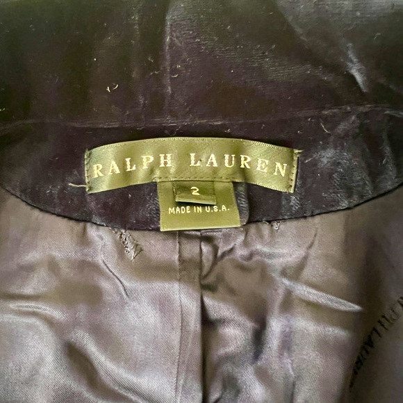 Ralph Lauren Black Label Blue Velvet Military style blazer. Size 2. - Picture 3 of 6